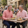 The Elizabeth Stripes Shirts (Twin Pack), Mens Oxford Stripe Shirt Button Down Collar Office or Casual, Warming Red - Thumbnail Image 3