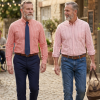 The Elizabeth Stripes Shirts (Twin Pack), Mens Oxford Stripe Shirt Button Down Collar Office or Casual, Warming Red - Thumbnail Image 2