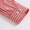 The Elizabeth Stripes Shirts, Mens Oxford Stripe Shirt Button Down Collar Office or Casual, (Warming Red | Bold Stripe) - Thumbnail Image 8