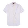 Mens Short Sleeve Oxford Shirt Plain or Stripe, Classic Fit, Button Down Collar & Pocket. Holiday Apparel Leisure Shirts. (Warm White, Plain) - Thumbnail Image 7
