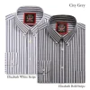 The Elizabeth Stripes Shirts (Twin Pack), Mens Oxford Stripe Shirt Button Down Collar Office or Casual, City Grey - Thumbnail Image 5