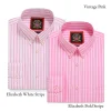 The Elizabeth Stripes Shirts (Twin Pack), Mens Oxford Stripe Shirt Button Down Collar Office or Casual, Vintage Pink - Thumbnail Image 5