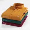 Mens Short Sleeve Oxford Shirt Plain or Stripe, Classic Fit, Button Down Collar & Pocket. Holiday Apparel Leisure Shirts. (Warm White, Plain) - Thumbnail Image 14