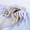 (Cool Grey, Stripe) Mens Short Sleeve Oxford Shirt Plain or Stripe, Classic Fit, Button Down Collar & Pocket. Holiday Apparel Leisure Shirts - Thumbnail Image 13