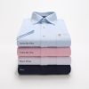 Mens Short Sleeve Oxford Shirt Plain or Stripe, Classic Fit, Button Down Collar & Pocket. Holiday Apparel Leisure Shirts. (Warm White, Plain) - Thumbnail Image 13