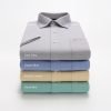 Mens Short Sleeve Oxford Shirt Plain or Stripe, Classic Fit, Button Down Collar & Pocket. Holiday Apparel Leisure Shirts. (Warm White, Plain) - Thumbnail Image 12
