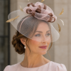 Occasion Hatinator, Beautifully Sculptured Headwear Wide Brim Fascinator for Weddings or the Races, Bows shape centre and airy feathers JaneoBritishApparel - Baby Pink - Thumbnail Image 1