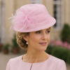 Light Organza Fascinator Headwear Hat, Mushroom-Dish Style, Soft Structured Layers Chiffon Brimmed, Foldable Crease Free - Light Pink - Thumbnail Image 1