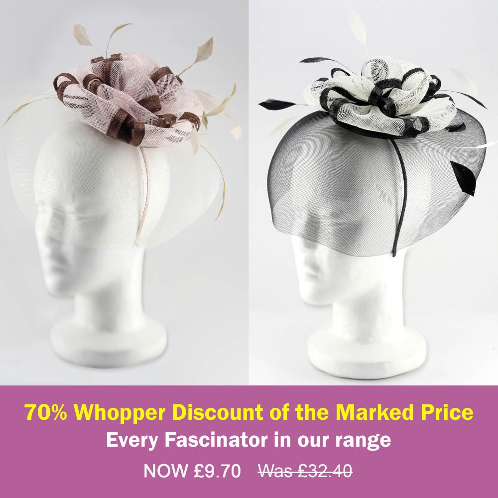 Occasion Hatinator, Beautifully Sculptured Headwear Wide Brim Fascinator for Weddings or the Races, Bows shape centre and airy feathers JaneoBritishApparel - Baby Pink - Image 2
