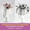 Occasion Hatinator, Beautifully Sculptured Headwear Wide Brim Fascinator for Weddings or the Races, Bows shape centre and airy feathers JaneoBritishApparel - Baby Pink - Thumbnail Image 2