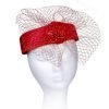 Pillbox Fascinator Headwear.Classic Minimal Style Corsage Hat and Net Bow.Bridal or Races 4 Stunning Colours. - Classic Red - Thumbnail Image 4