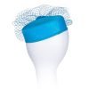 Pillbox Fascinator Headwear.Classic Minimal Style Corsage Hat and Net Bow.Bridal or Races 4 Stunning Colours. - Turquoise Blue - Thumbnail Image 6