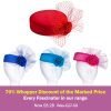 Pillbox Fascinator Headwear.Classic Minimal Style Corsage Hat and Net Bow.Bridal or Races 4 Stunning Colours. - Turquoise Blue - Thumbnail Image 2