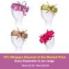 Satin Pillbox Fascinator Clean Defined Simple Classic Shape. Pearlized Finish Bows & Tails on Cap Shape Hatinator. 6 Colors - Champagne - Thumbnail Image 2