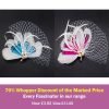 Headwear Mini Hairpin Fascinator or Lapel Brooch Pin,Stunning Quaint Fan Shape Feather,Nett & Diamantes Decoration 4 Colours- Off White - Purple - Thumbnail Image 2