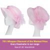 Light Organza Fascinator Headwear Hat, Mushroom-Dish Style, Soft Structured Layers Chiffon Brimmed, Foldable Crease Free - Light Pink - Thumbnail Image 2