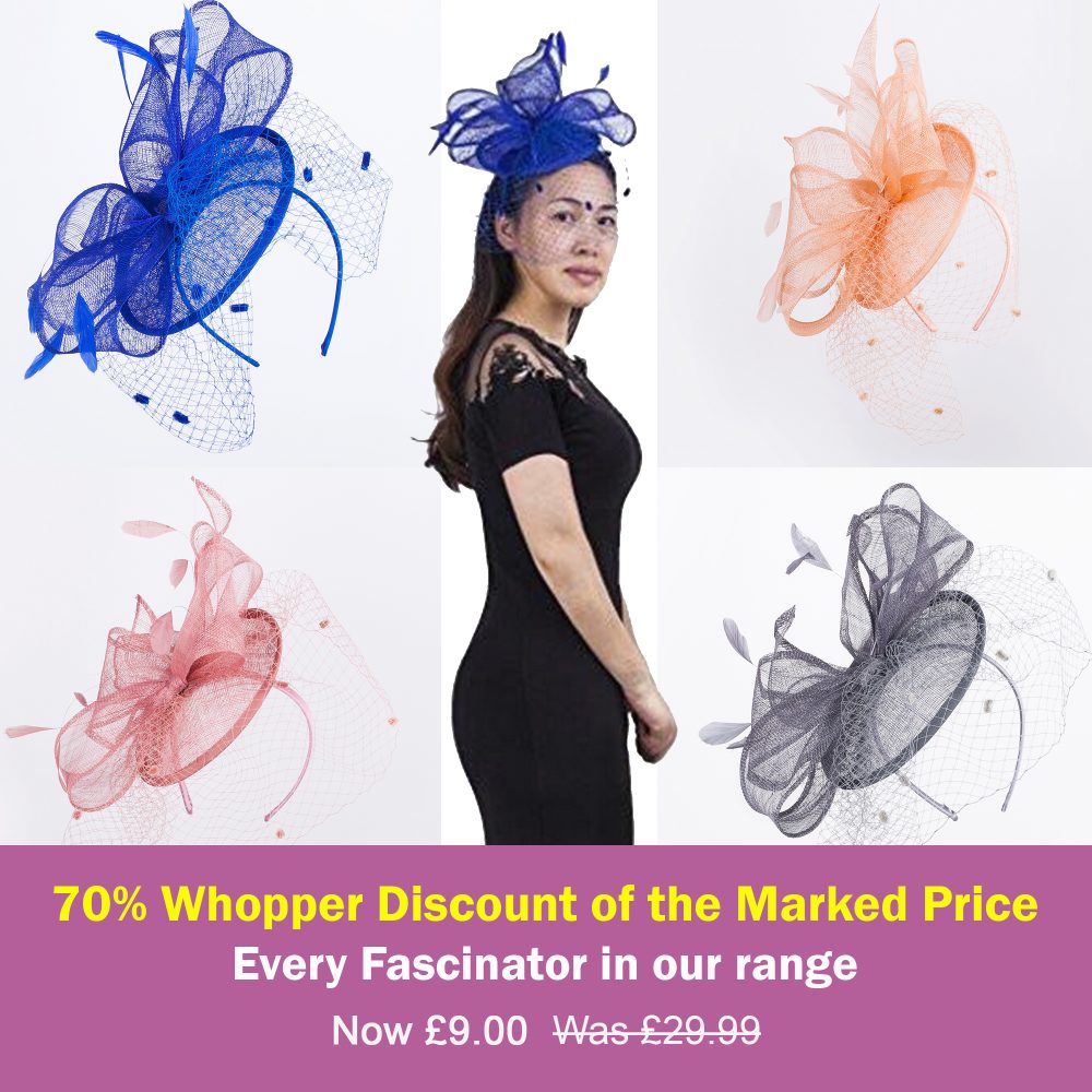 Large Veiled Fascinator in Structured Shapes, Sinamay Fabric on a Dome, Large Net Veil & Petite Feathers – Stunning! - Coral Peach - Image 2