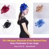 Statement Fascinator Headwear Veiled Net with Pillbox Base, Structured Satin Rose Corsage & Curls. Simple Elegant Solid Colour - Cream - Thumbnail Image 5