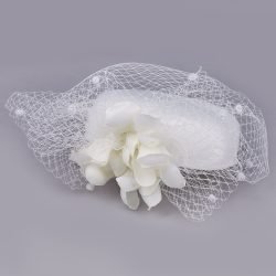 Pillbox Hat Fascinator Headwear.Vintage Style Lace Corsage & Net Bow.Bridal or Races 5 Stunning Colours. Janeo Fascinators - Off White