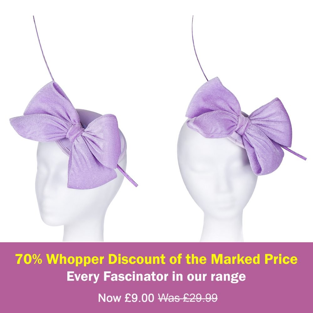 Large Velvet Bow Fascinator Head Piece Mini Domed Pillbox Hatinator Hat. Mini Round Satin Dome Minimalist Stunner 4 Colours -  Lavender Purple - Image 2