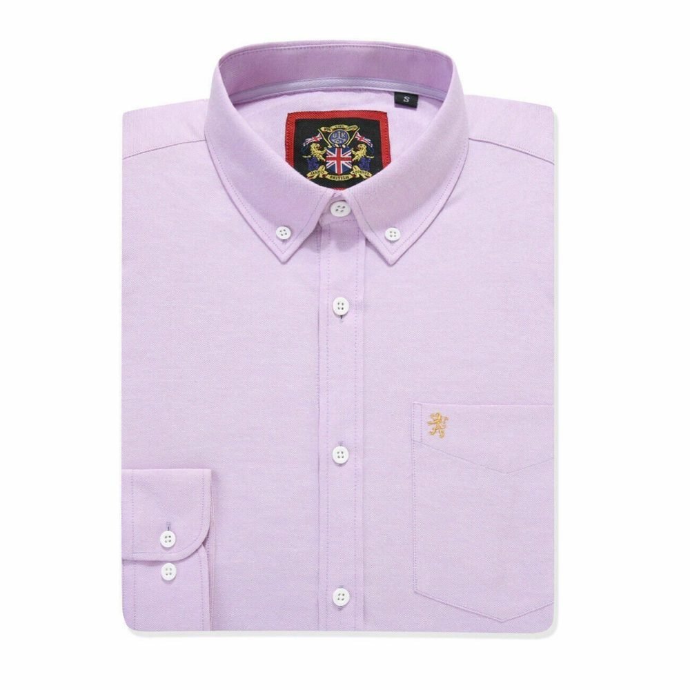 Mens English Oxford Shirt Button Down. Casual Office Work Weekender by Janeo British Apparel. Calm Me Lavender - Image 5