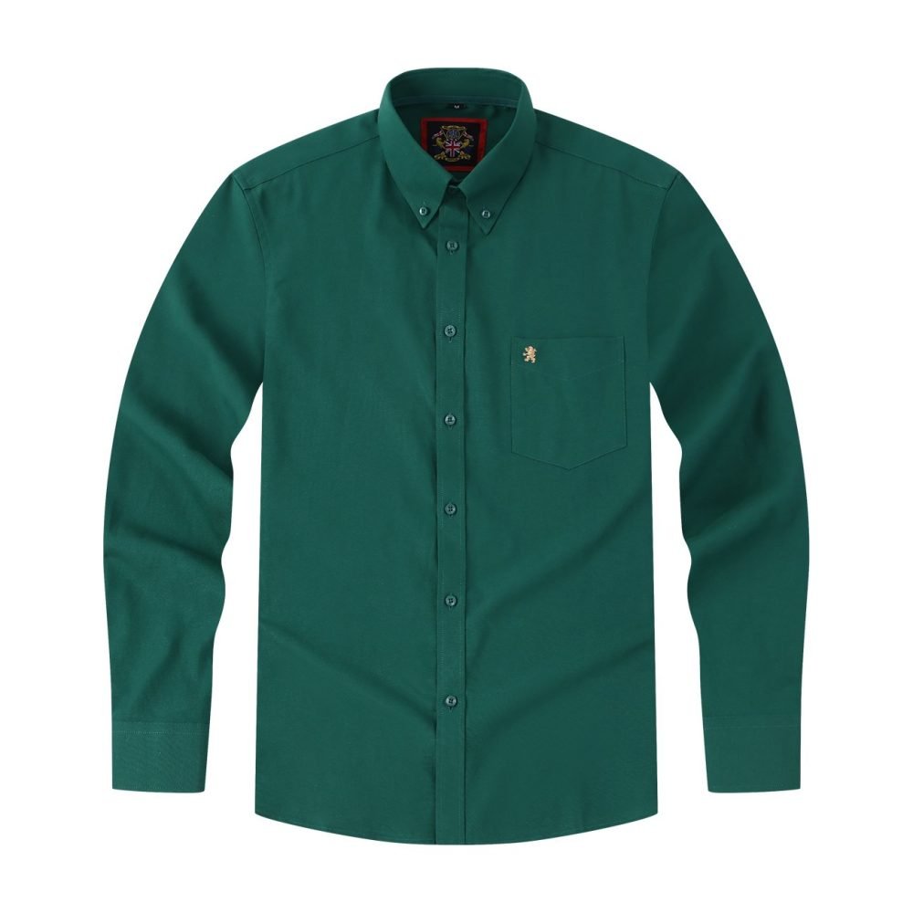Mens English Oxford Shirt Button Down. Casual Office Work Weekender by Janeo British Apparel. Green - Image 6
