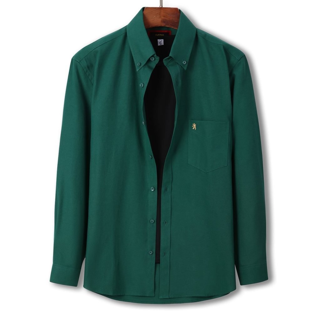 Mens English Oxford Shirt Button Down. Casual Office Work Weekender by Janeo British Apparel. Green - Image 7