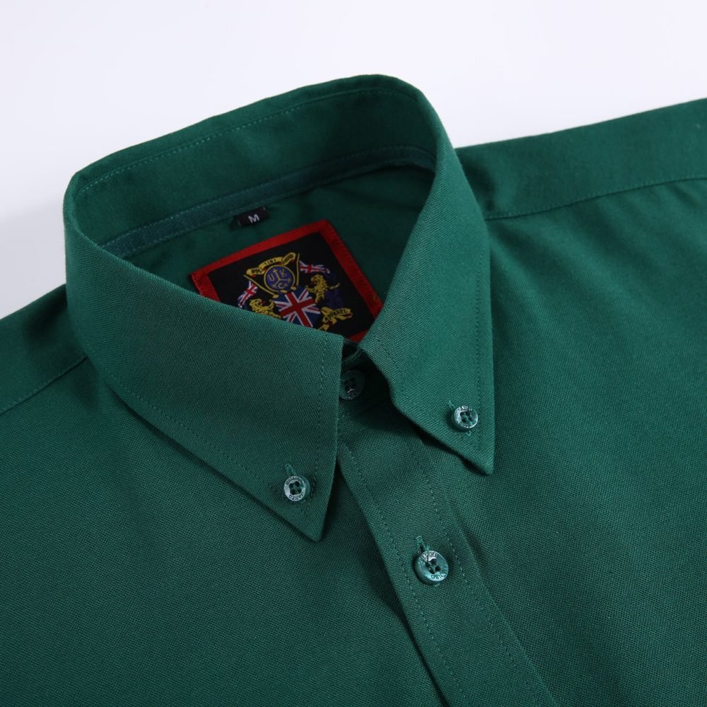 Mens English Oxford Shirt Button Down. Casual Office Work Weekender by Janeo British Apparel. Green - Image 8
