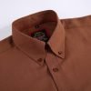 Mens English Oxford Shirt Button Down. Casual Office Work Weekender by Janeo British Apparel. Mocha Brown - Thumbnail Image 8