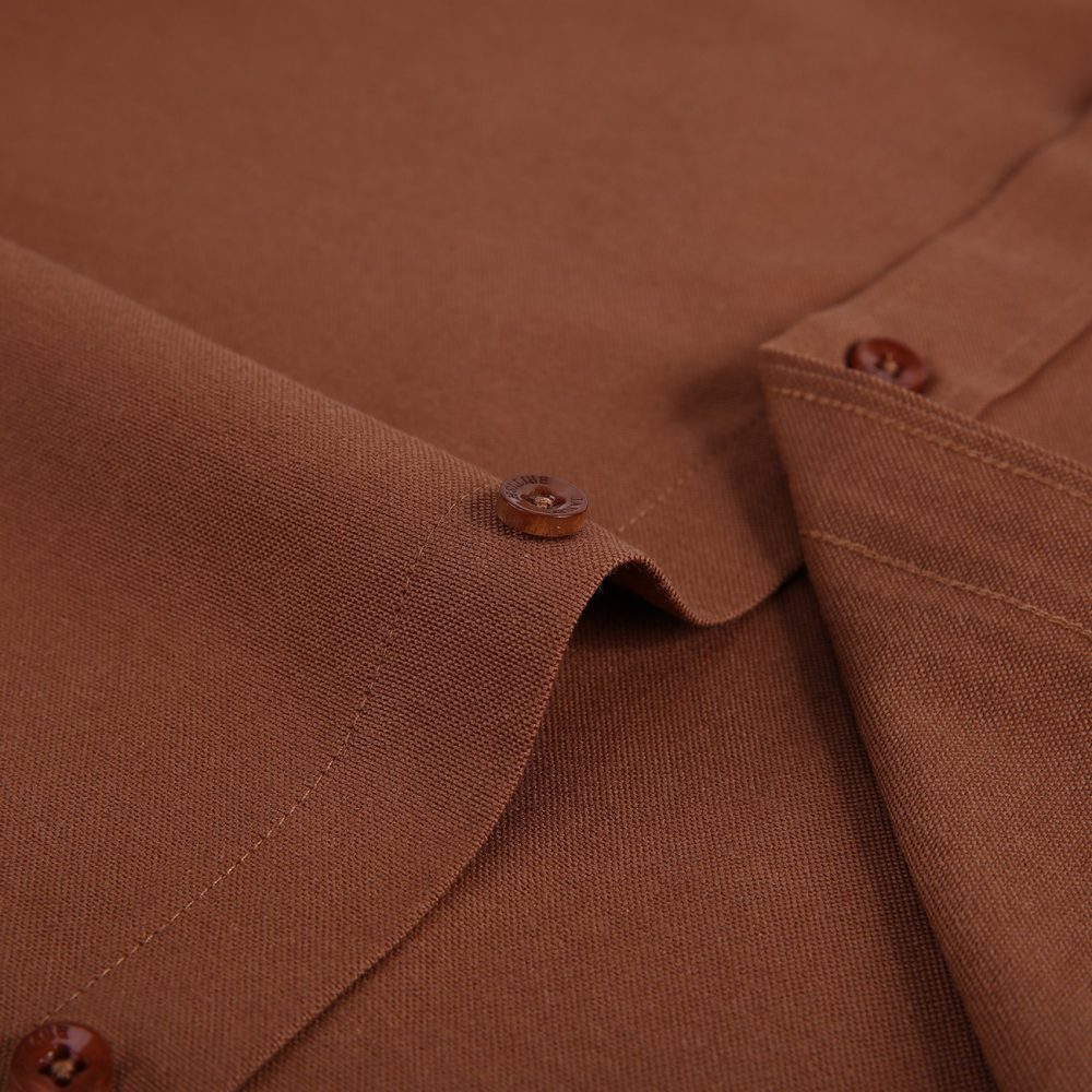 Mens English Oxford Shirt Button Down. Casual Office Work Weekender by Janeo British Apparel. Mocha Brown - Image 9