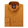 Mens English Oxford Shirt Button Down. Casual Office Work Weekender by Janeo British Apparel. Mustard - Thumbnail Image 5