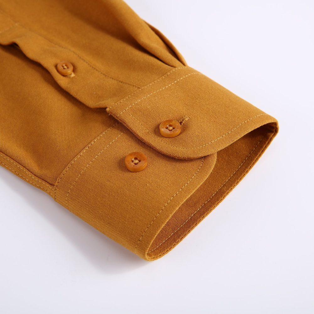 Mens English Oxford Shirt Button Down. Casual Office Work Weekender by Janeo British Apparel. Mustard - Image 10