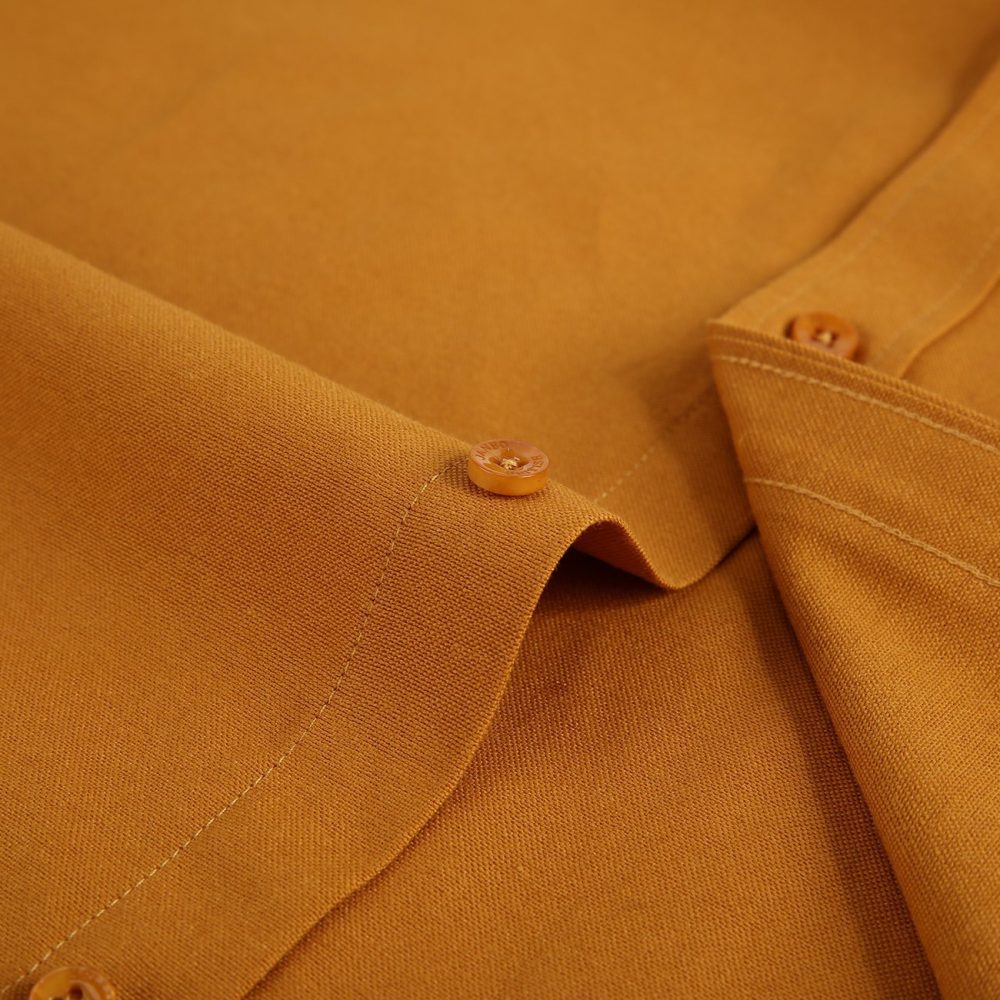 Mens English Oxford Shirt Button Down. Casual Office Work Weekender by Janeo British Apparel. Mustard - Image 9