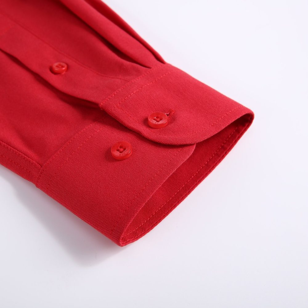 Mens English Oxford Shirt Button Down. Casual Office Work Weekender by Janeo British Apparel. Red - Image 9