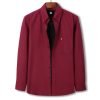 Mens English Oxford Shirt Button Down. Casual Office Work Weekender by Janeo British Apparel. Wine - Thumbnail Image 7
