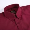 Mens English Oxford Shirt Button Down. Casual Office Work Weekender by Janeo British Apparel. Wine - Thumbnail Image 8