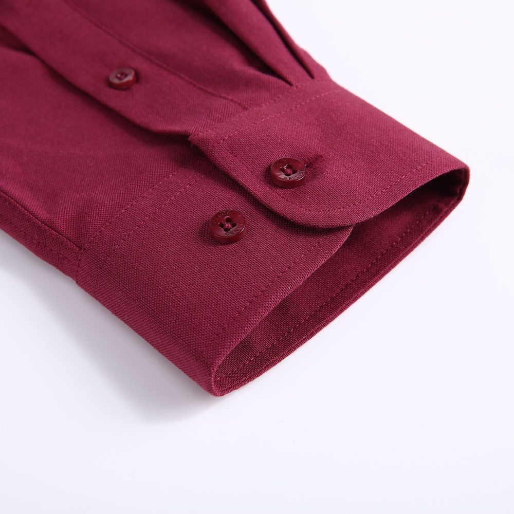 Mens English Oxford Shirt Button Down. Casual Office Work Weekender by Janeo British Apparel. Wine - Image 9