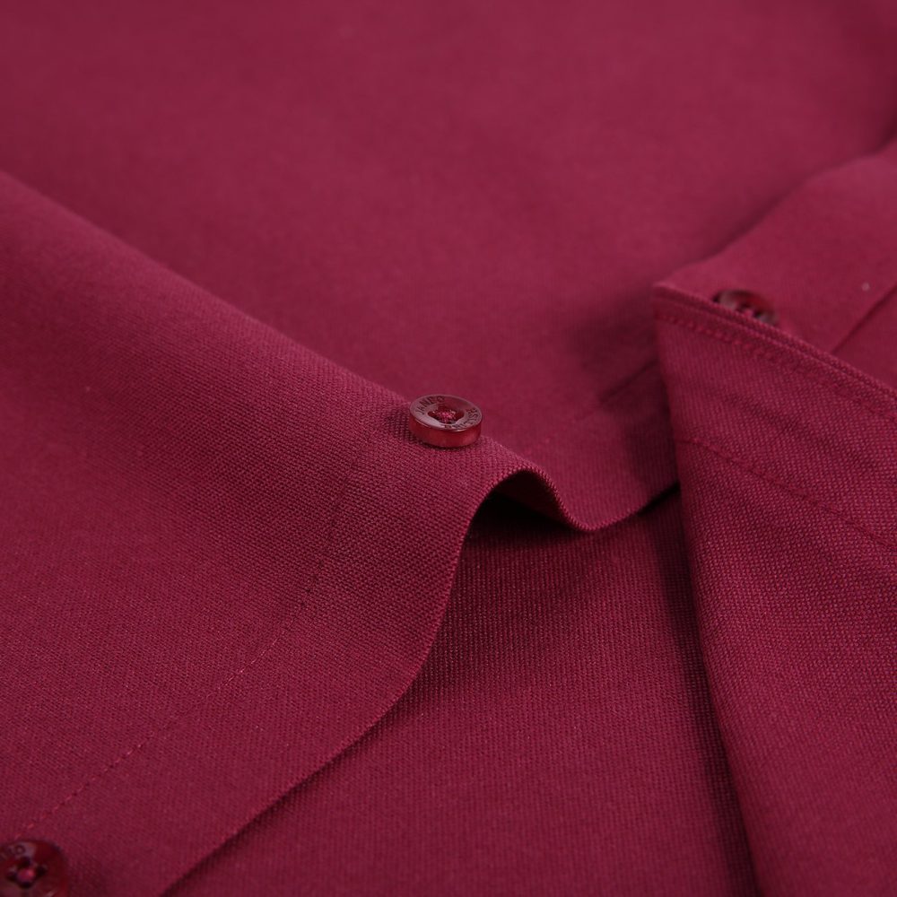 Mens English Oxford Shirt Button Down. Casual Office Work Weekender by Janeo British Apparel. Wine - Image 10