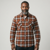 Mens Flannel Shirt Lumberjack Plaid Check Cotton Patch Pockets Shacket Designer  by Janeo British Apparel. Sienna Soft Brown - Thumbnail Image 1