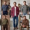 Mens Flannel Shirt Lumberjack Plaid Check Cotton Patch Pockets Shacket Designer  by Janeo British Apparel. Sienna Soft Brown - Thumbnail Image 4