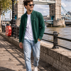 Mens English Oxford Shirt Button Down. Casual Office Work Weekender by Janeo British Apparel. Green - Thumbnail Image 2