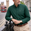 Mens English Oxford Shirt Button Down. Casual Office Work Weekender by Janeo British Apparel. Green - Thumbnail Image 3