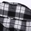 Mens Flannel Shirt Lumberjack Plaid Check Cotton Patch Pockets Shacket Designer  by Janeo British Apparel. The Classic Black & White - Thumbnail Image 13
