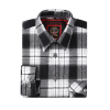 Mens Flannel Shirt Lumberjack Plaid Check Cotton Patch Pockets Shacket Designer  by Janeo British Apparel. The Classic Black & White - Thumbnail Image 9