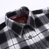 Mens Flannel Shirt Lumberjack Plaid Check Cotton Patch Pockets Shacket Designer  by Janeo British Apparel. The Classic Black & White - Thumbnail Image 10