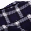 Mens Flannel Shirt Lumberjack Plaid Check Cotton Patch Pockets Shacket Designer by Janeo British Apparel. Medici French Navy - Thumbnail Image 13