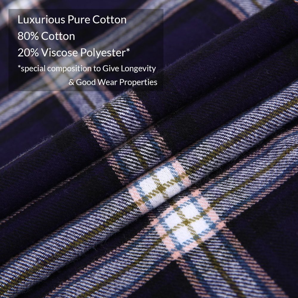 Mens Flannel Shirt Lumberjack Plaid Check Cotton Patch Pockets Shacket Designer by Janeo British Apparel. Medici French Navy - Image 8