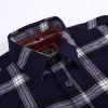 Mens Flannel Shirt Lumberjack Plaid Check Cotton Patch Pockets Shacket Designer by Janeo British Apparel. Medici French Navy - Thumbnail Image 10