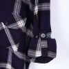 Mens Flannel Shirt Lumberjack Plaid Check Cotton Patch Pockets Shacket Designer by Janeo British Apparel. Medici French Navy - Thumbnail Image 12