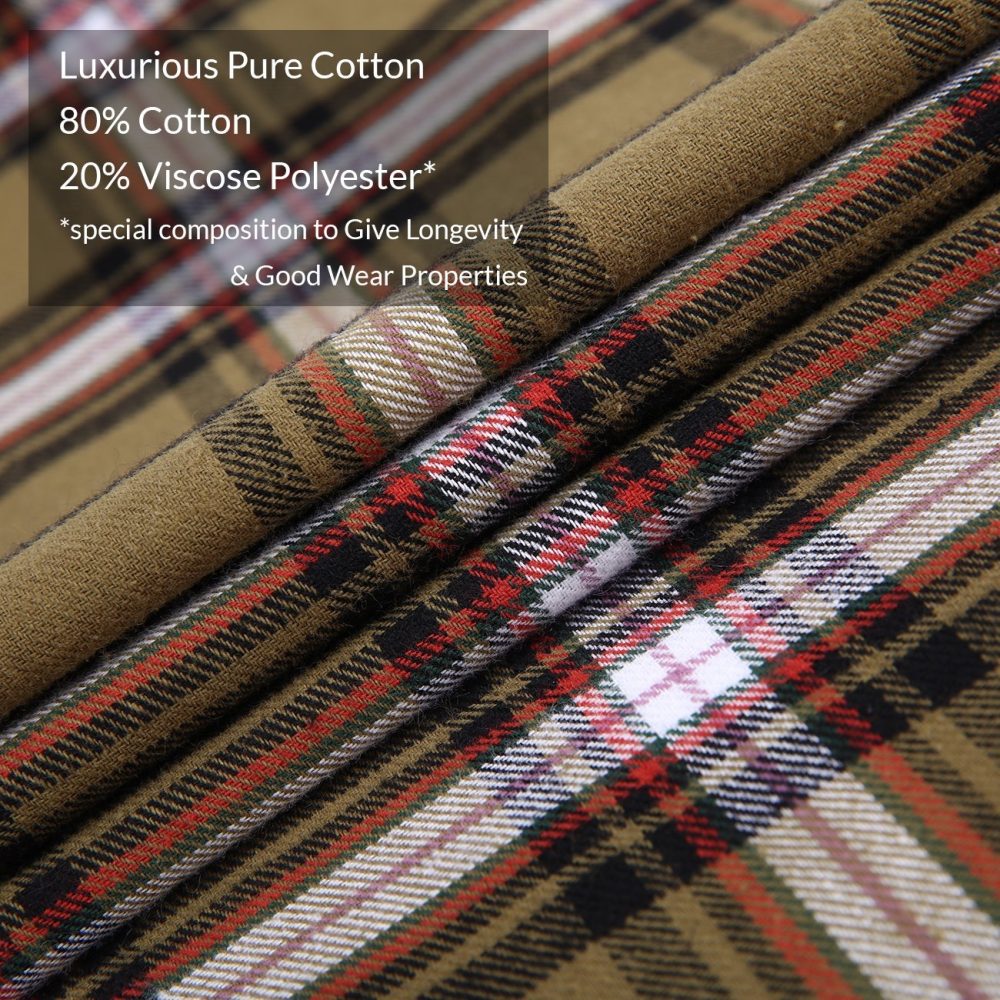 Mens Flannel Shirt Lumberjack Plaid Check Cotton Patch Pockets Shacket Designer  by Janeo British Apparel. Citrine Olive Green - Image 9